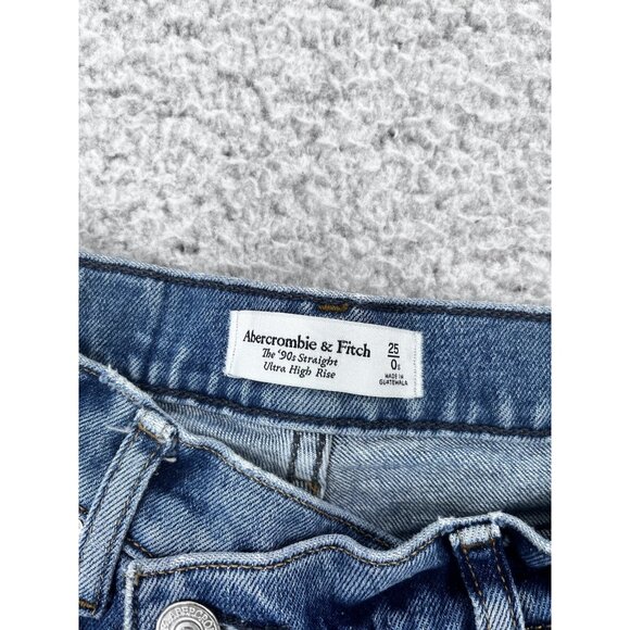 Abercrombie & fitch Jeans Womens 25/0s Medium Wash 90s Straight Ultra Hi-Rise - Picture 8 of 11